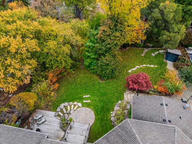 Backyard Aerial View - house on the bottom